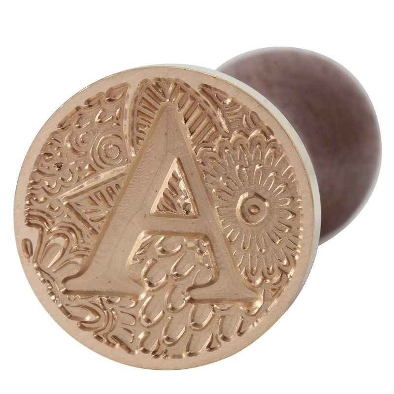Yoption Letter A Wax Seal Stamp, Yoption Brass Head Botanical Alphabet Initial Sealing Stamp with Wooden Handle - Image 5